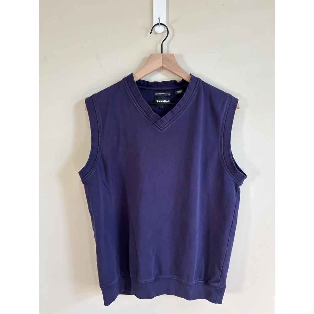 Bolle Golf Mens Purple Pima Cotton V-Neck Sleeveless Pullover Sweater Vest M